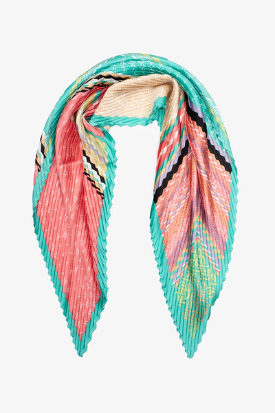 Pleated Scarf - Mix Print Pink