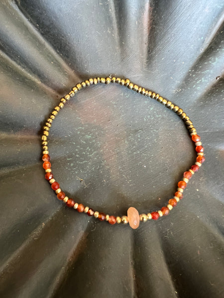 Luum Workshop Bracelet - Peach Moonstone + Carnelian