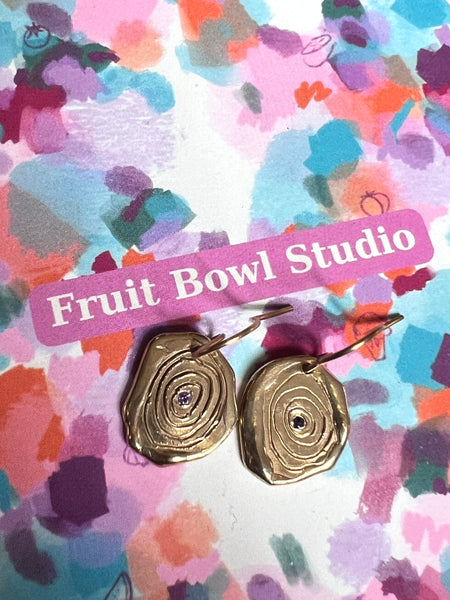 Fruit Bowl Studio - Bronze Earrings Lavender