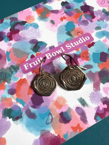 Fruit Bowl Studio - Bronze Earrings Clear