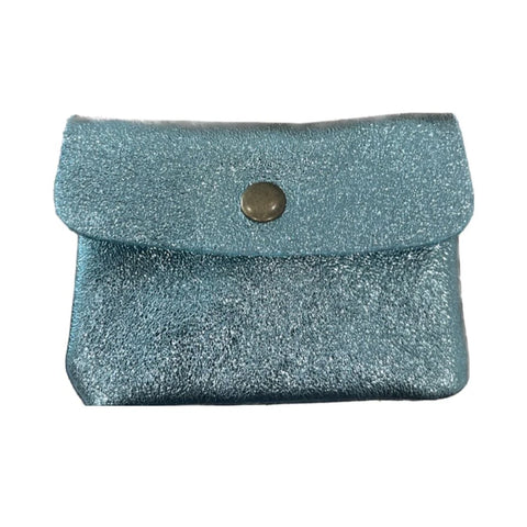Metallic Coin/Card Purse - Aqua