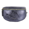 Metallic Crossbody Leather Bum Bag - Marine Blue